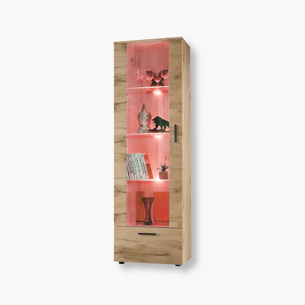 Alessandria-RGB-Wotan-Wotan-1.webp Alessandria Vitrine Schrank, Wotan/Wotan RGB LED Beleuchtung – Bild 1