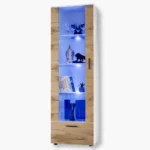 Alessandria Stehendes Display, Wotan/Weiße LED-Beleuchtung Blau