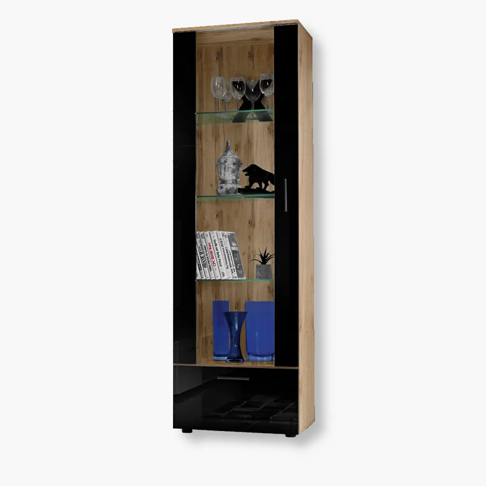 Alessandria-noLED-Wotan-Black-1.webp Meuble sur pied Alessandria, noir/Wotan – Image 1