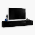 Loreto Wall Mounted TV Cabinet, Black/Black