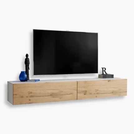 Armoire RTV murale Loreto, Wotan/Blanc