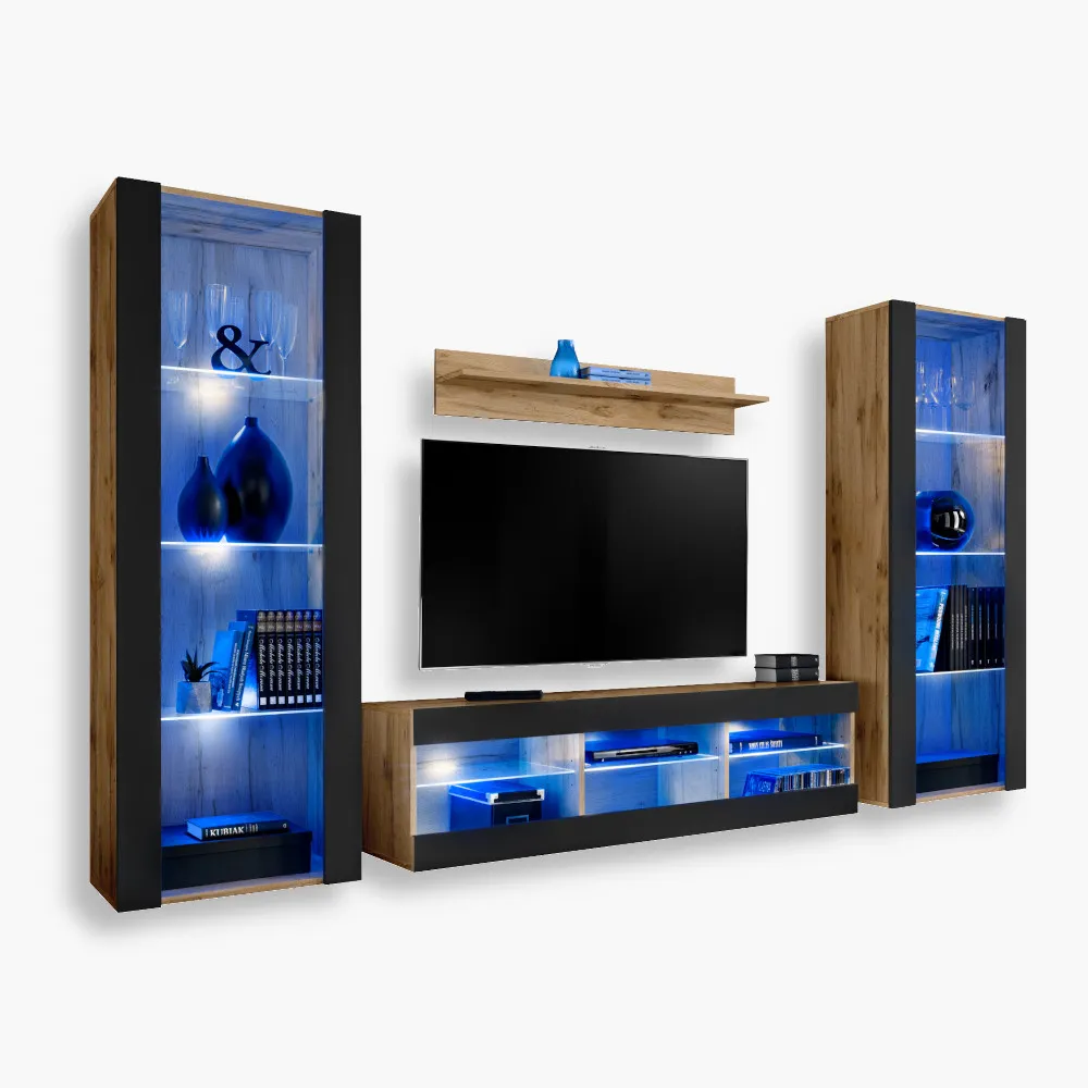 Tivoli-Grande-Blu-Wotan-Black-1.webp Tivoli Grande RTV Möbel Set, Schwarz/Wotan LED Beleuchtung Blau – Bild 1