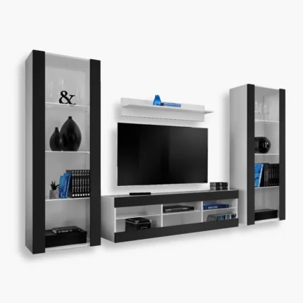 Zestaw Mebli RTV Tivoli Grande, Czarny/Biały