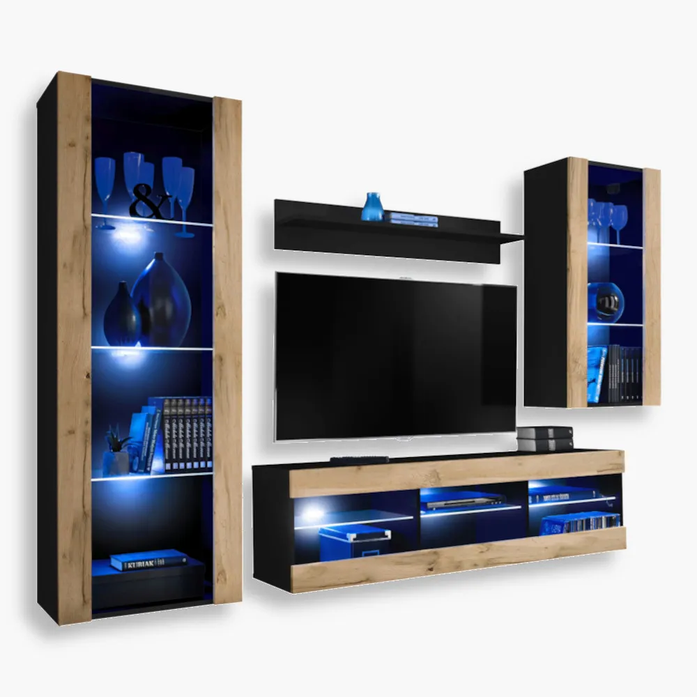 Tivoli-Medio-Blu-Black-Wotan-1.webp Ensemble de meubles RTV Tivoli Medio, Wotan/noir Éclairage LED bleu – Image 1