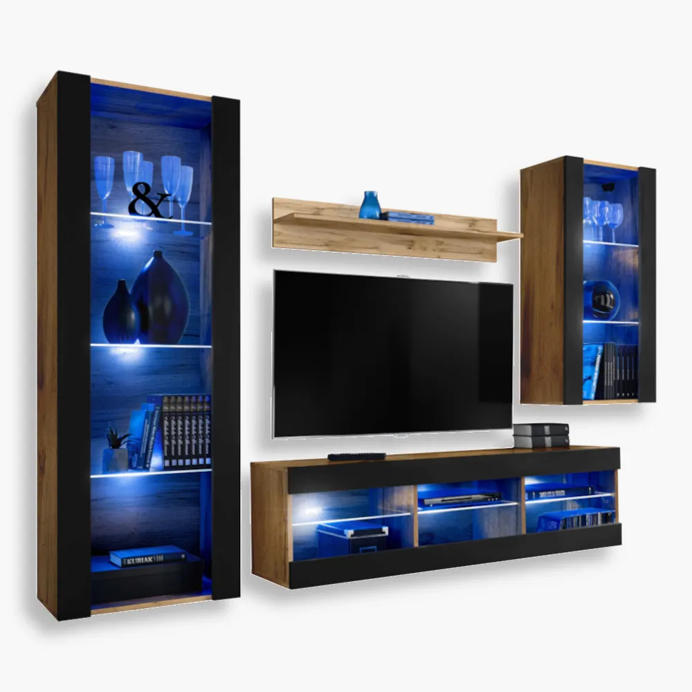 Tivoli-Medio-Blu-Wotan-Black-1.webp Tivoli Medio RTV Möbel Set, Schwarz/Wotan LED Beleuchtung Blau – Bild 1