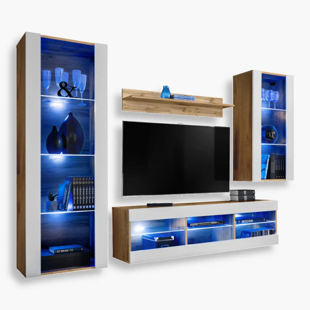 Tivoli-Medio-Blu-Wotan-White-1.webp Tivoli Medio RTV Möbel Set, Weiß/Wotan LED-Beleuchtung Blau – Bild 1