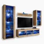 Ensemble de meubles RTV Tivoli Medio, Wotan/Wotan LED  Bleu