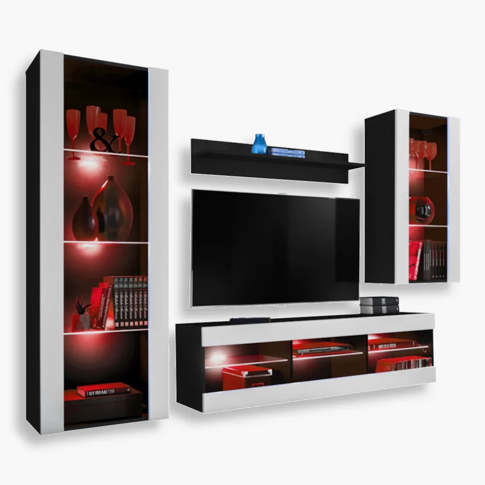 Tivoli-Medio-RGB-Black-White-1.webp Ensemble de meubles RTV Tivoli Medio, blanc/noir Éclairage LED RGB – Image 1