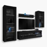 Ensemble de meubles RTV Tivoli Medio, noir/noir