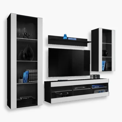 Ensemble de meubles RTV Tivoli Medio, blanc/noir