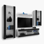 Ensemble de meubles RTV Tivoli Medio, noir/blanc