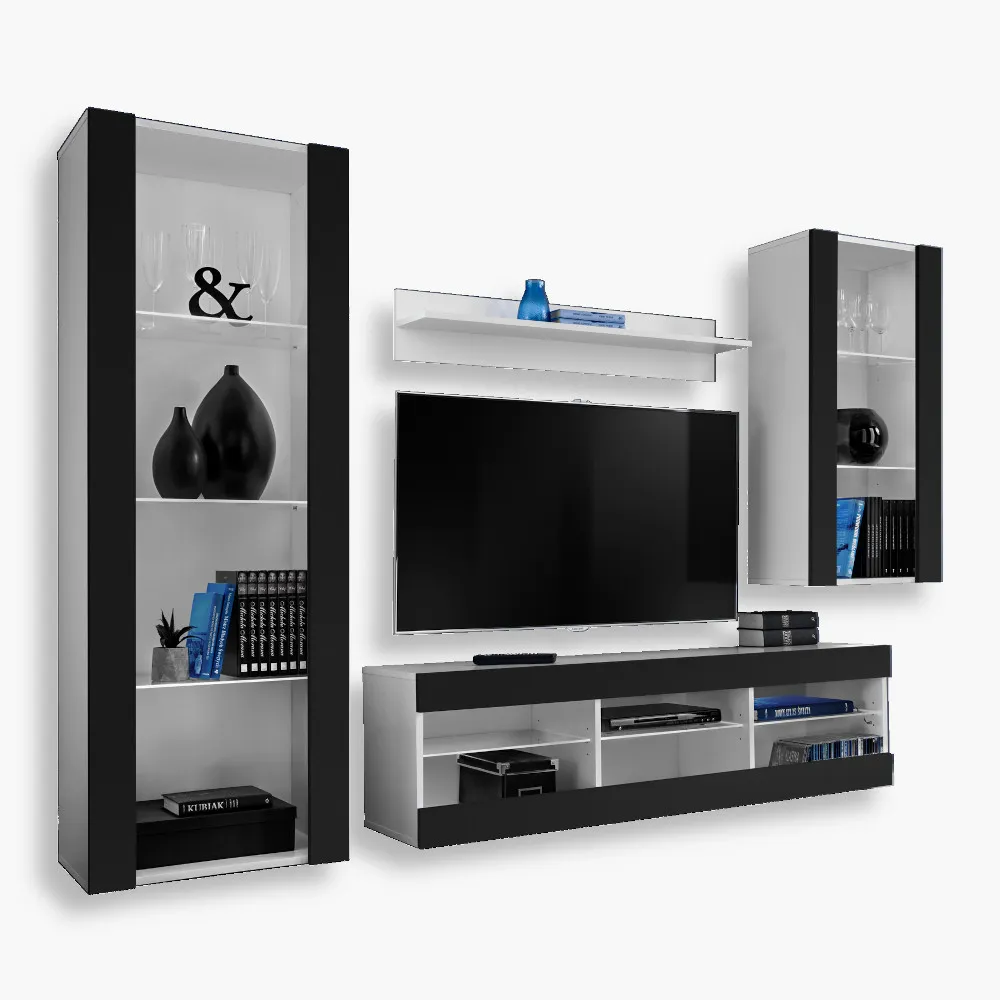 Tivoli-Medio-noLED-White-Black-1.webp Tivoli Medio RTV Möbel Set, Schwarz/Weiß – Bild 1