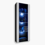 Witryna Tivoli, Biały/Czarny Oświetlenie LED Niebieskie