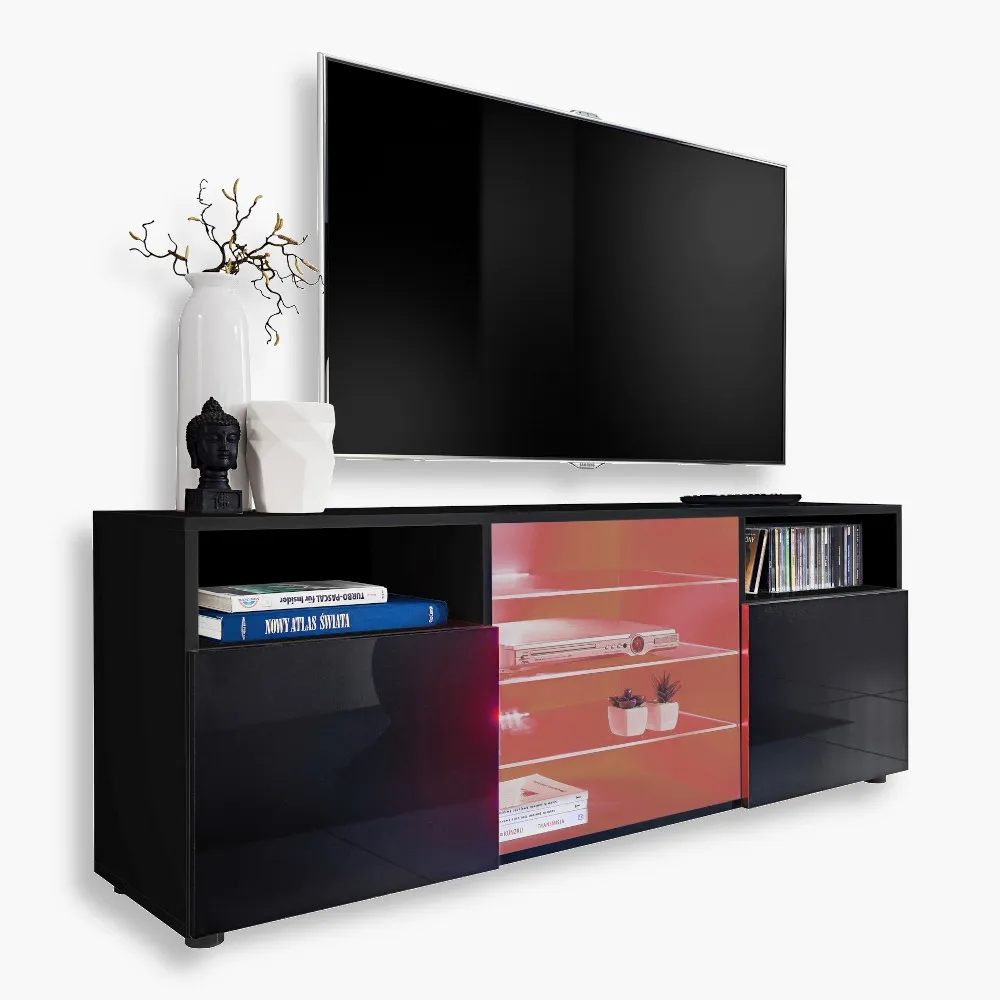 Urbina-RGB-Black-Black-1.webp Armoire Urbino RTV, éclairage LED RVB noir/noir – Image 1