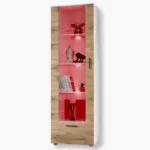 Witryna Stojąca Alessandria, Wotan/Biały Oświetlenie LED RGB