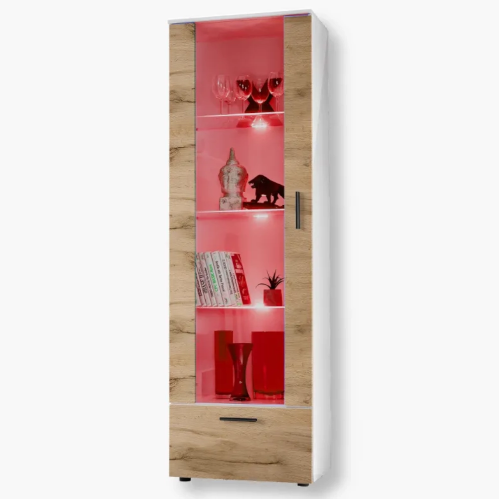 Alessandria RGB White-Wotan Witryna Stojąca Alessandria, Wotan/Biały Oświetlenie LED RGB - obrazek 1