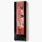 Witryna Stojąca Alessandria, Czarny/Wotan Oświetlenie LED RGB