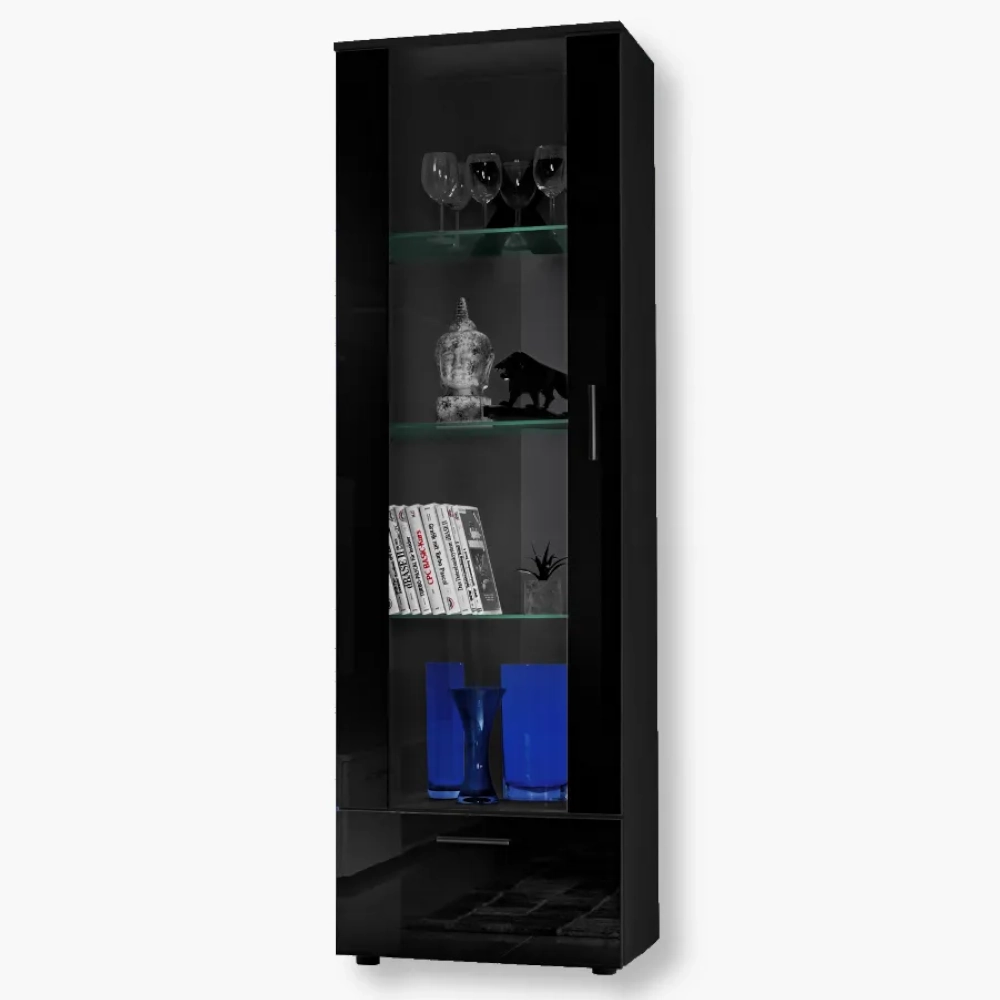 Alessandria noLED Black-Black Witryna Stojąca Alessandria, Czarny/Czarny - obrazek 1