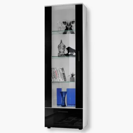 Witryna Stojąca Alessandria, Czarny/Biały