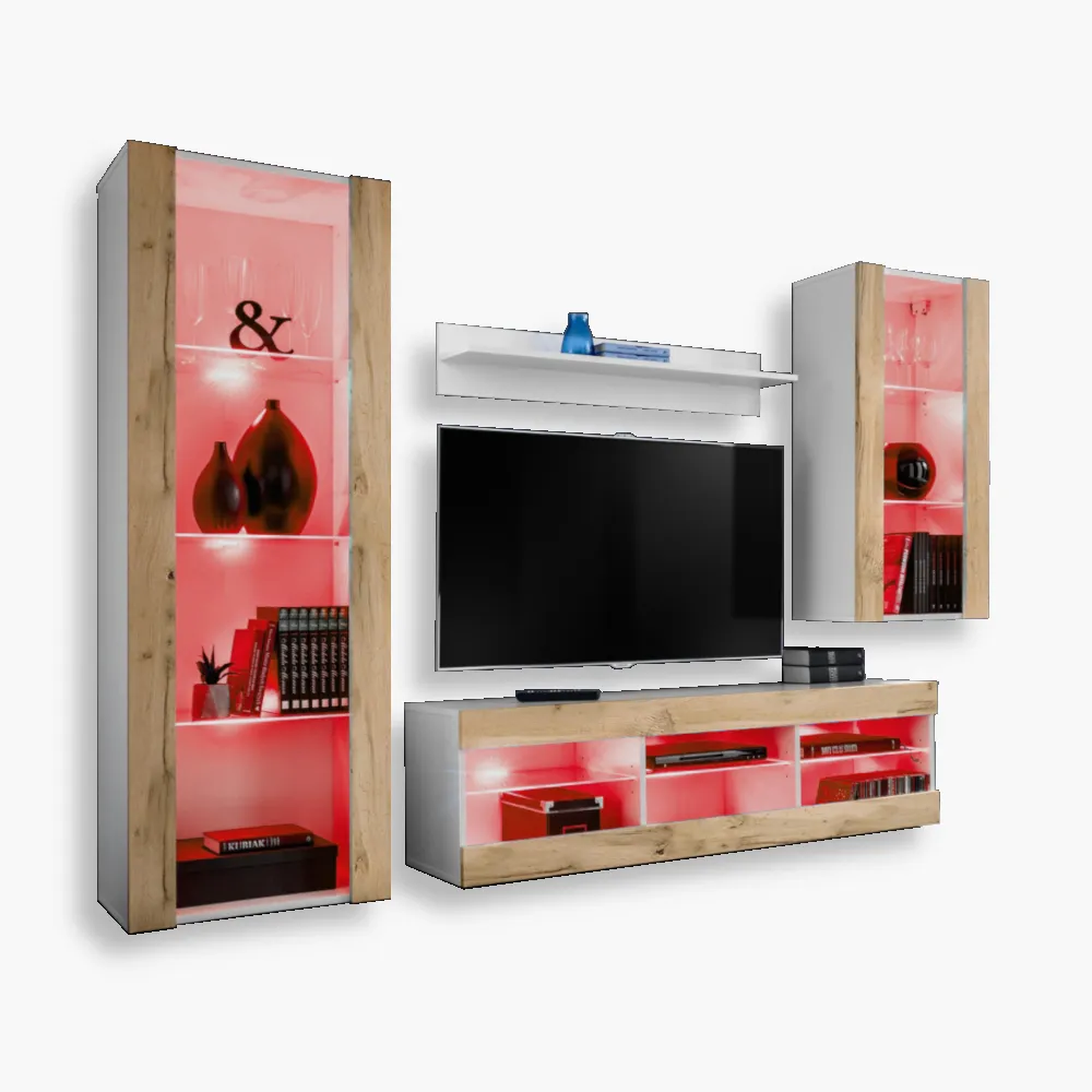 Tivoli Medio RGB White-Wotan Zestaw Mebli RTV Tivoli Medio, Wotan/Biały Oświetlenie LED RGB - obrazek 1