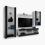 Zestaw Mebli RTV Tivoli Medio, Czarny/Biały