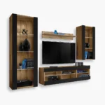 Zestaw Mebli RTV Tivoli Medio, Czarny/Wotan