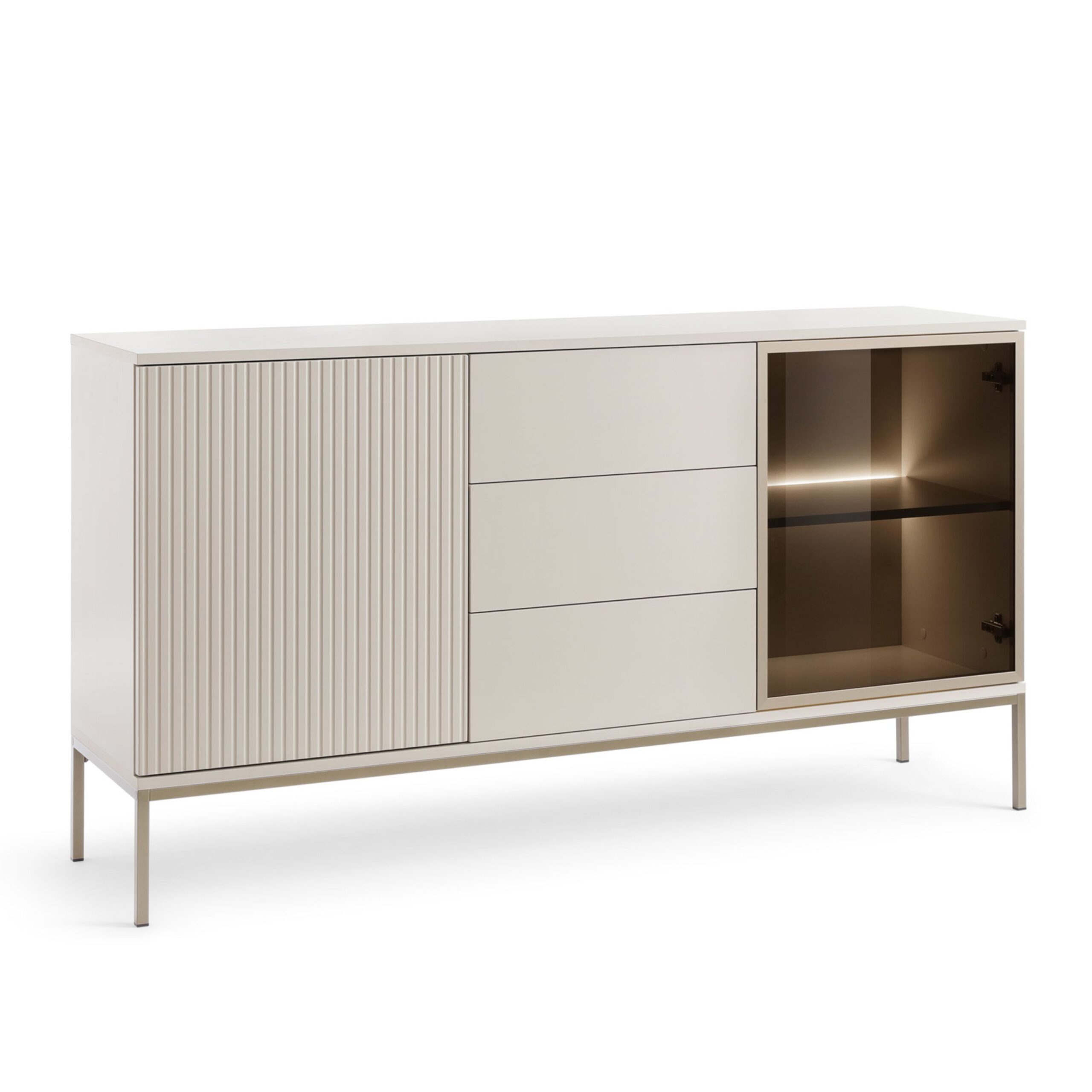 XMEBSKRKOMPI01501203_01-1.jpg Laval KSZ154 – chest of drawers, cashmere with slats, width 154 cm, height 83 cm, depth 39 cm - Image 1