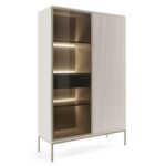 Laval WTSZ104 – witryna z oświetleniem LED, kaszmir, szerokość 104 cm, wysokość 166 cm, głębokość 39 cm