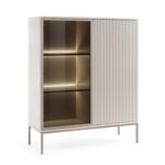 Laval WT104 – witryna z oświetleniem LED, kaszmir, szerokość 104 cm, wysokość 126 cm, głębokość 39 cm